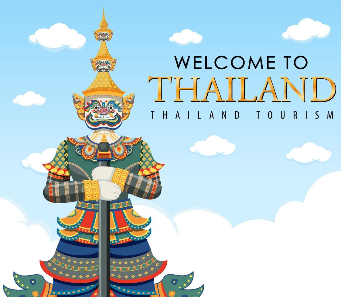 gigantische demonen thailand attractie en landschap icoon vector