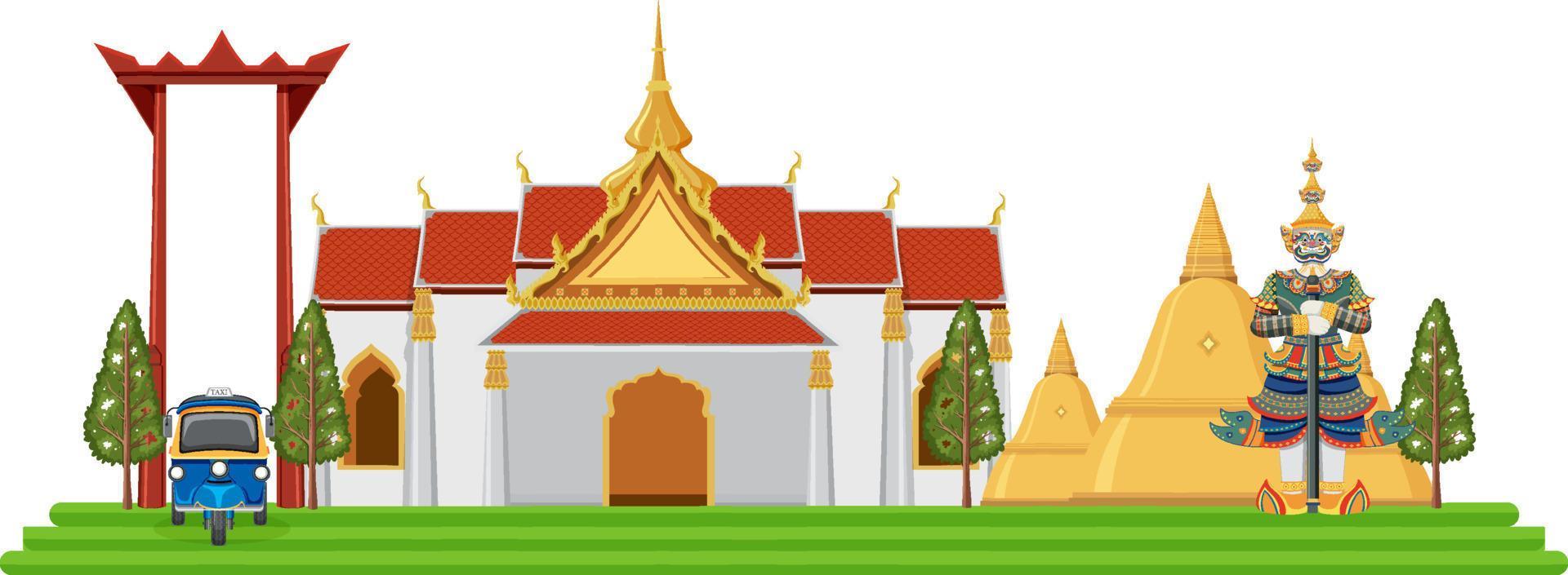 Thailand iconische toeristische attractie achtergrond vector