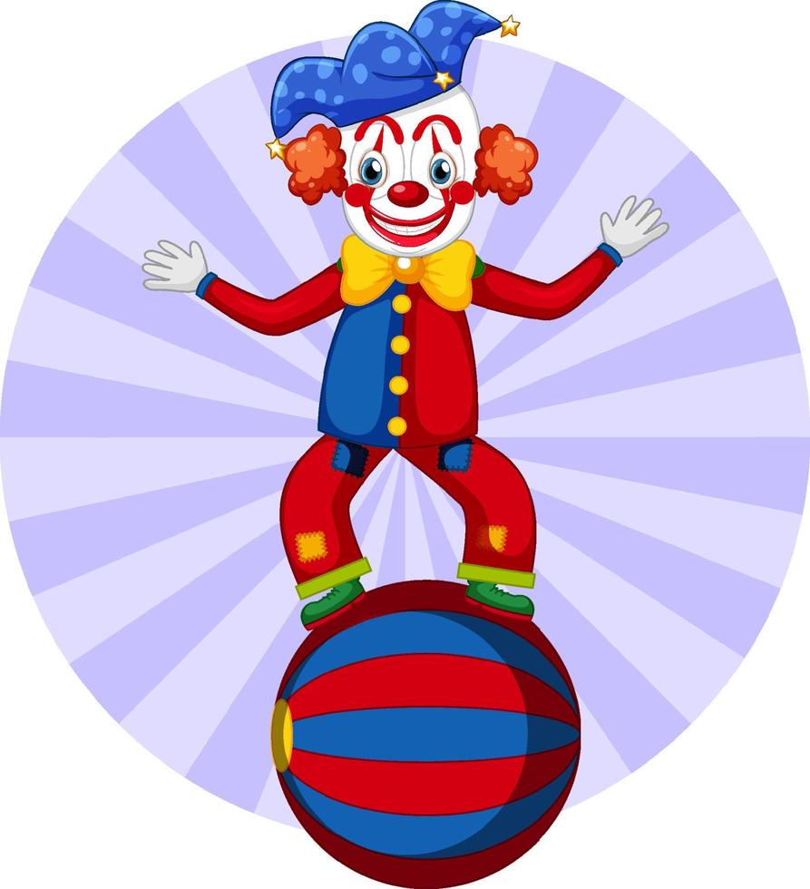 schattige clown die optreedt met bal vector