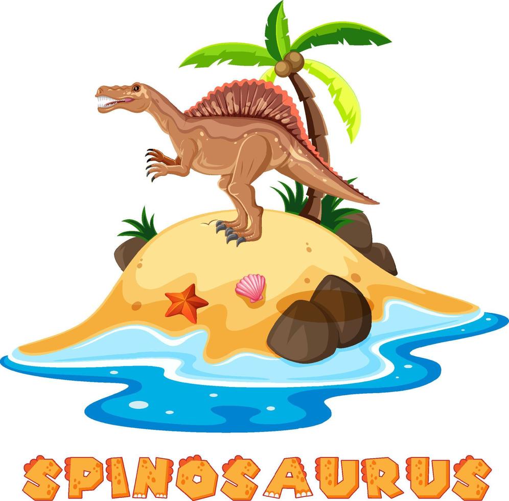 prehistorisch eiland met spinosaurus vector