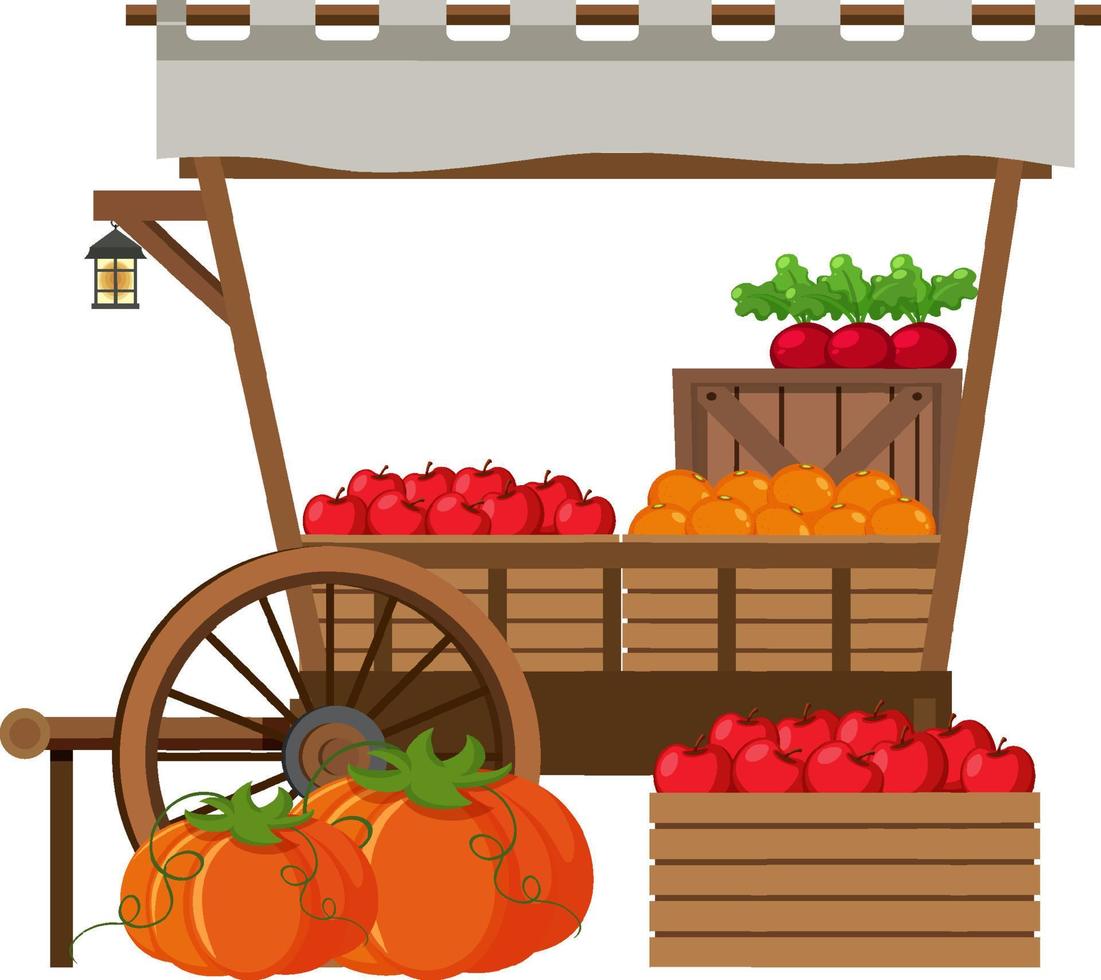 vlooienmarktconcept met fruitwinkel vector