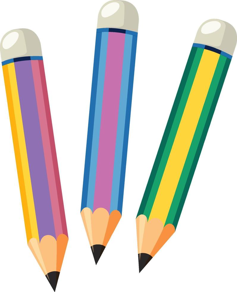 set potloden met verschillende kleuren sticks vector