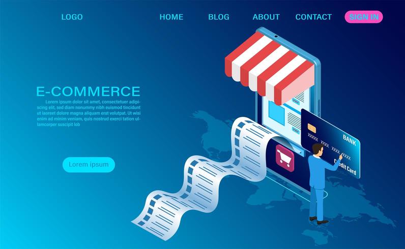 E-commerce online winkelen concept vector
