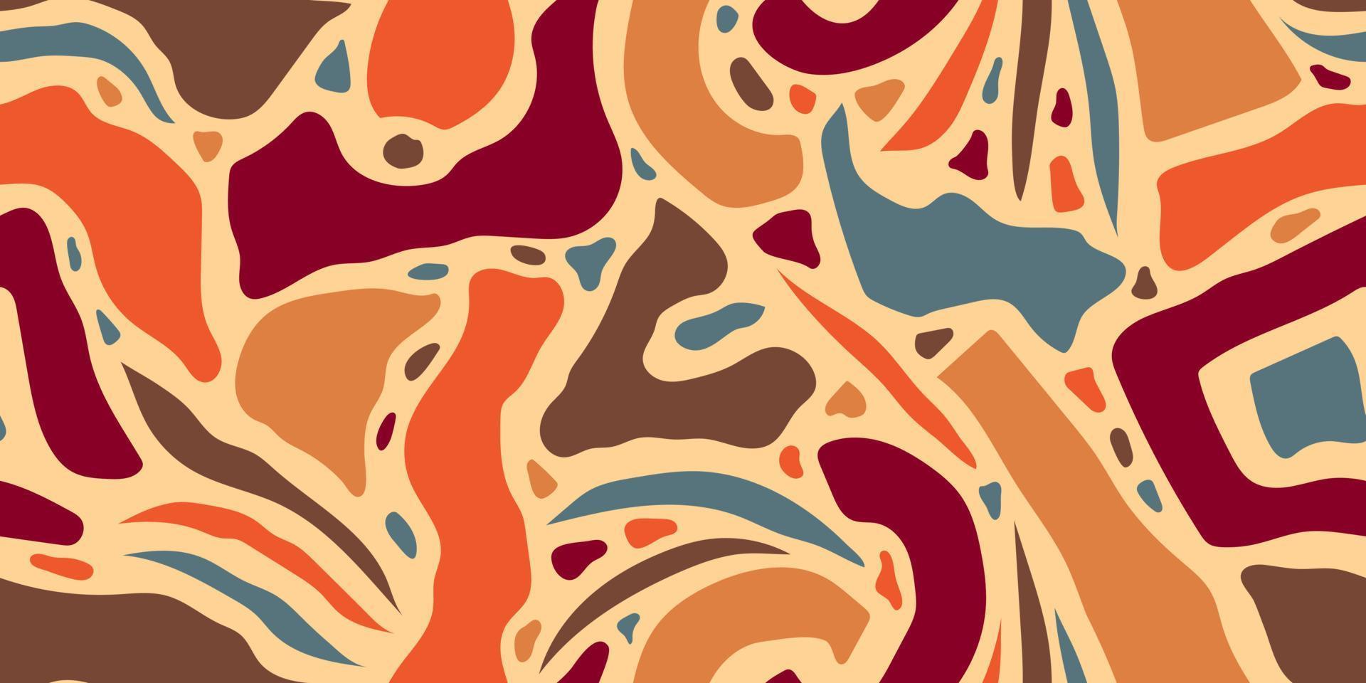 abstract vector naadloze gele banner met veelkleurige vormeloze vlekken