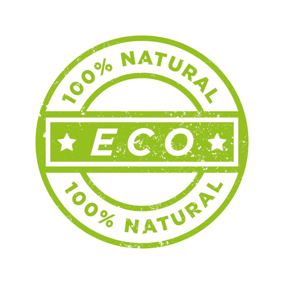 organische grunge stempel. groene rubberen stempel gezonde biologische natuurlijke eco label stempel vector