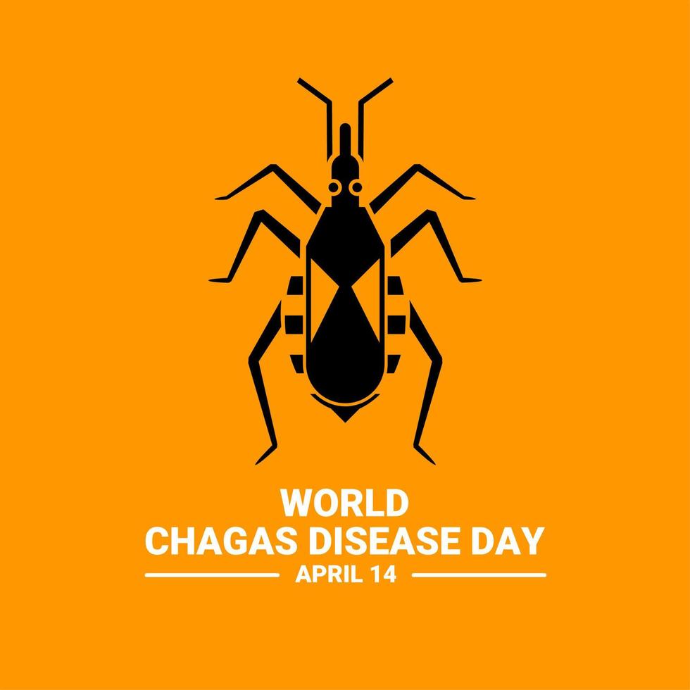 chagas-dag, die elk jaar op 14 april wordt gehouden om het publiek bewust te maken van de ziekte van Chagas, die wordt veroorzaakt door de parasiet trypanosoma cruzi die wordt gedragen door de kuswants. vectorillustratie. vector