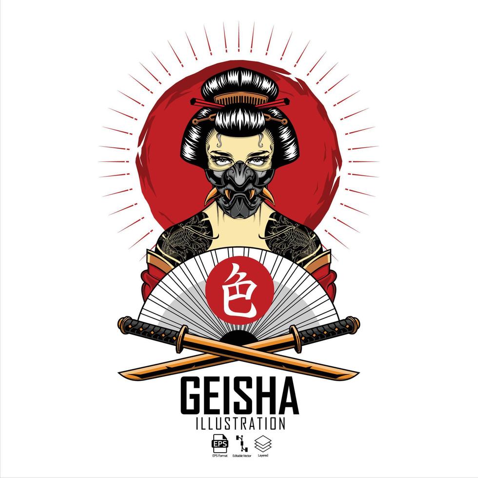 geisha illustratie klaar formaat eps 10 vector