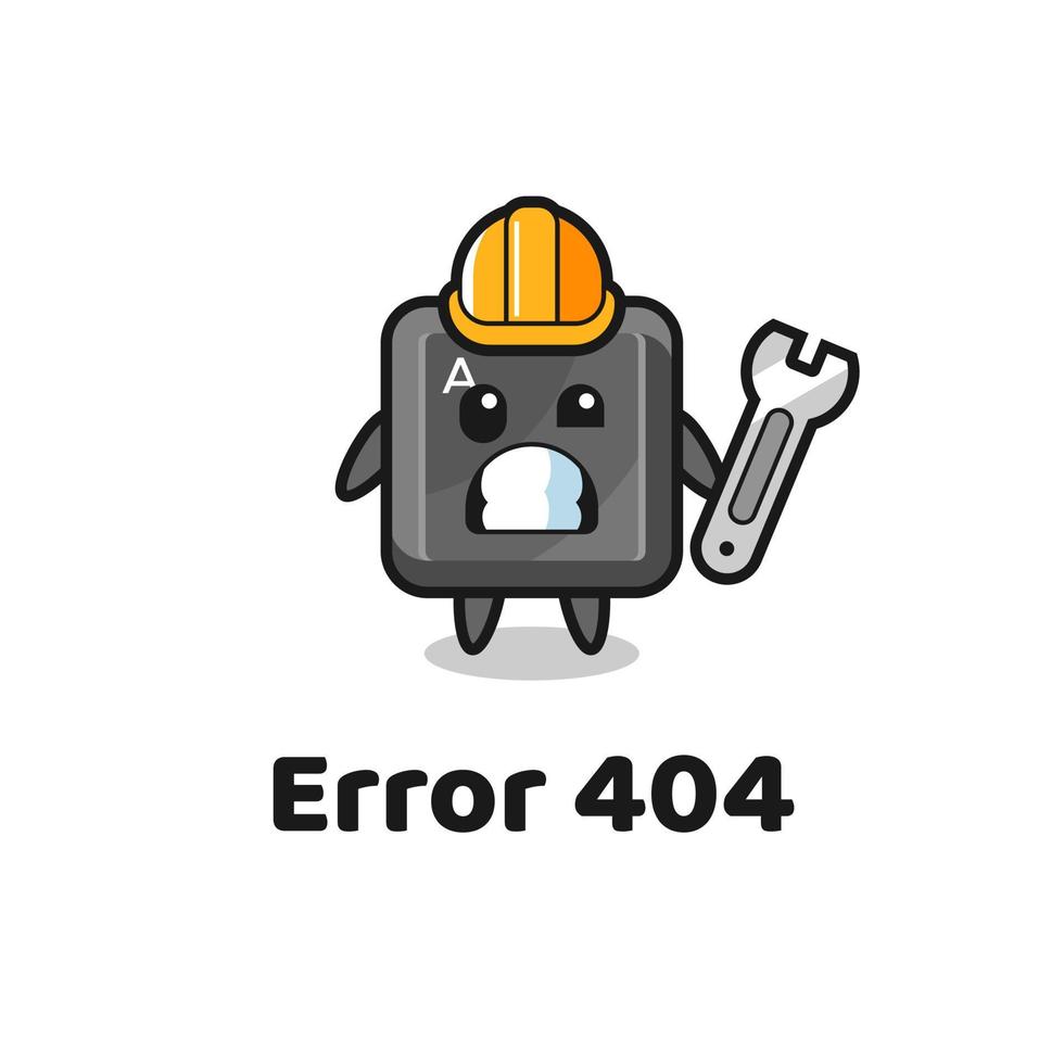 fout 404 met de schattige mascotte van de toetsenbordknop vector