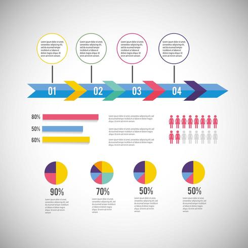 infographic bedrijfsdiagram met informatiestrategie vector