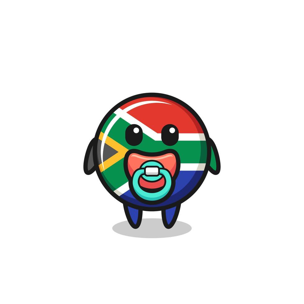 baby Zuid-Afrika vlag stripfiguur met fopspeen vector