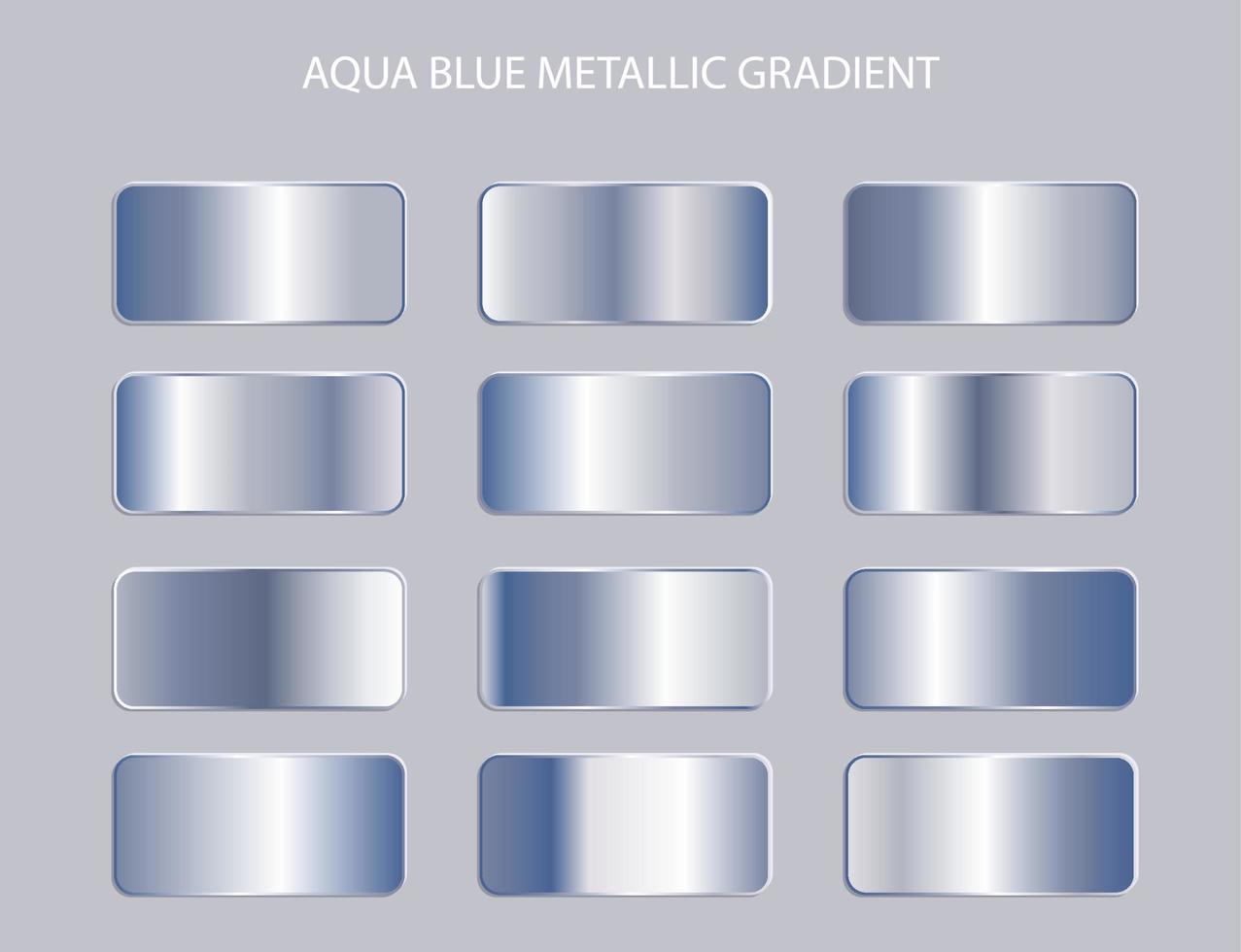 zacht aqua blauw metallic kleurverloop set collectie ontwerpelement vector