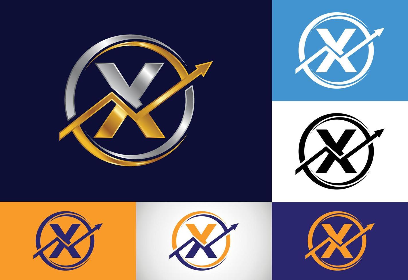 eerste x monogram alfabet symbool ontwerp opgenomen met de pijl. financieel of succes logo concept. logo voor boekhoudkundige zaken en bedrijfsidentiteit vector