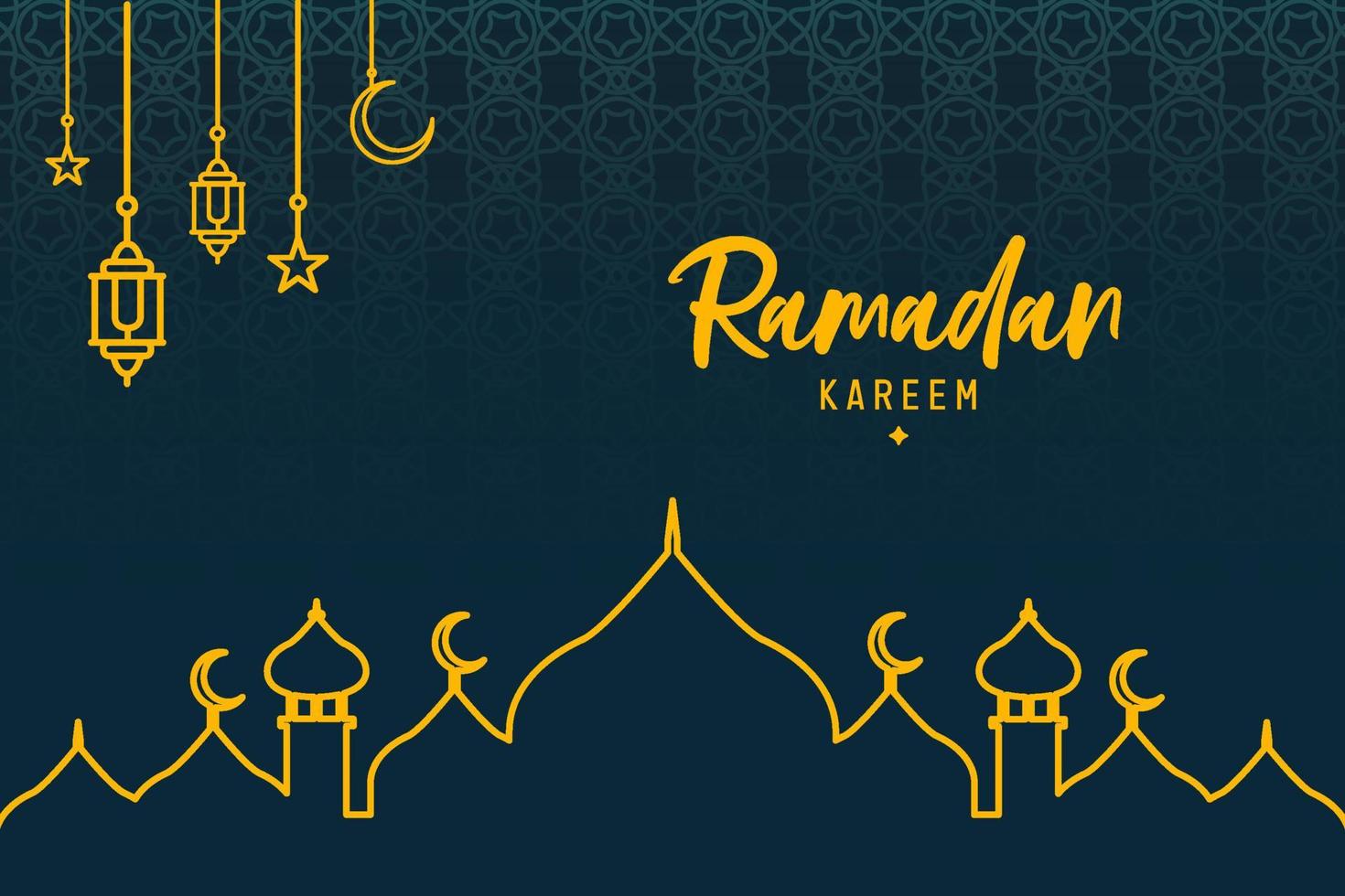 horizontale blauwe gouden ramadan islamitische banner vector