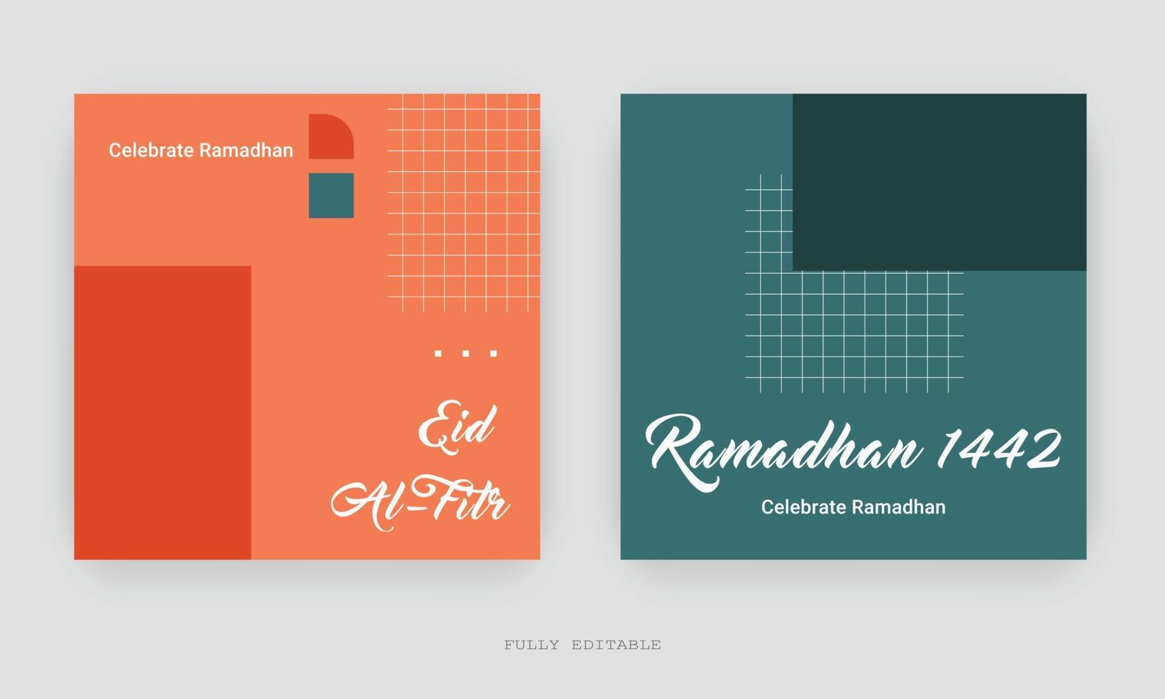 ramadan social media postontwerp. een goede sjabloon voor adverteren op sociale media. perfect voor posts op sociale media, achtergrond- en webbanner-internetadvertenties. vector