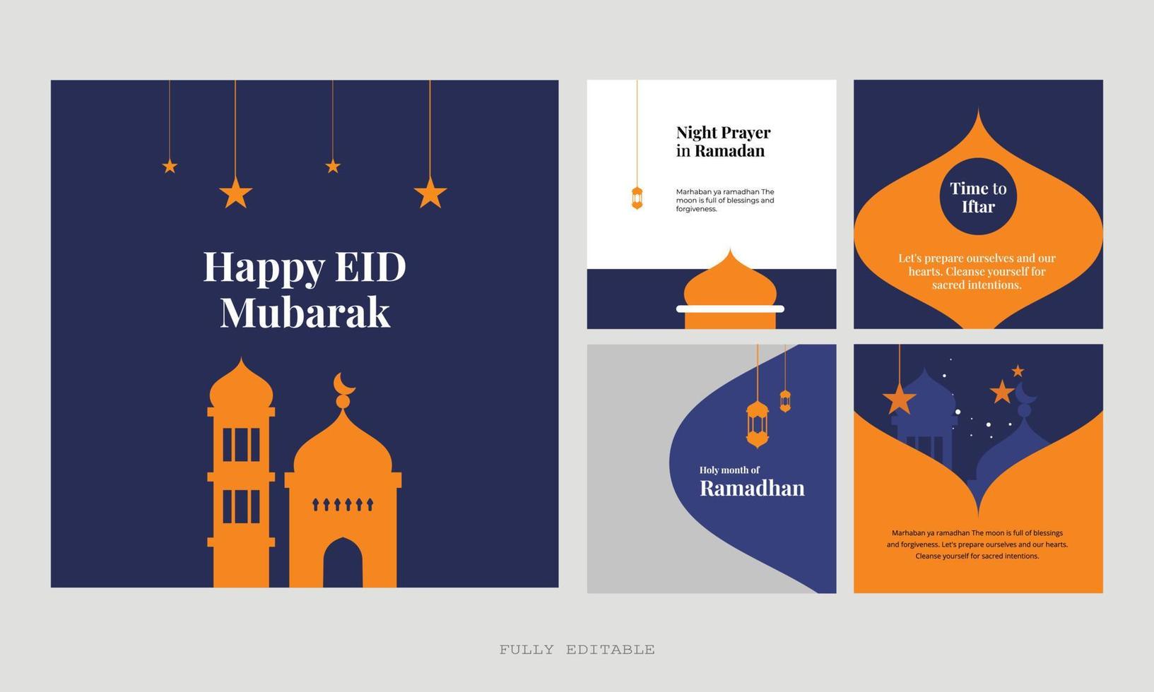 ramadan social media postontwerp. een goede sjabloon voor adverteren op sociale media. perfect voor posts op sociale media, achtergrond- en webbanner-internetadvertenties. vector