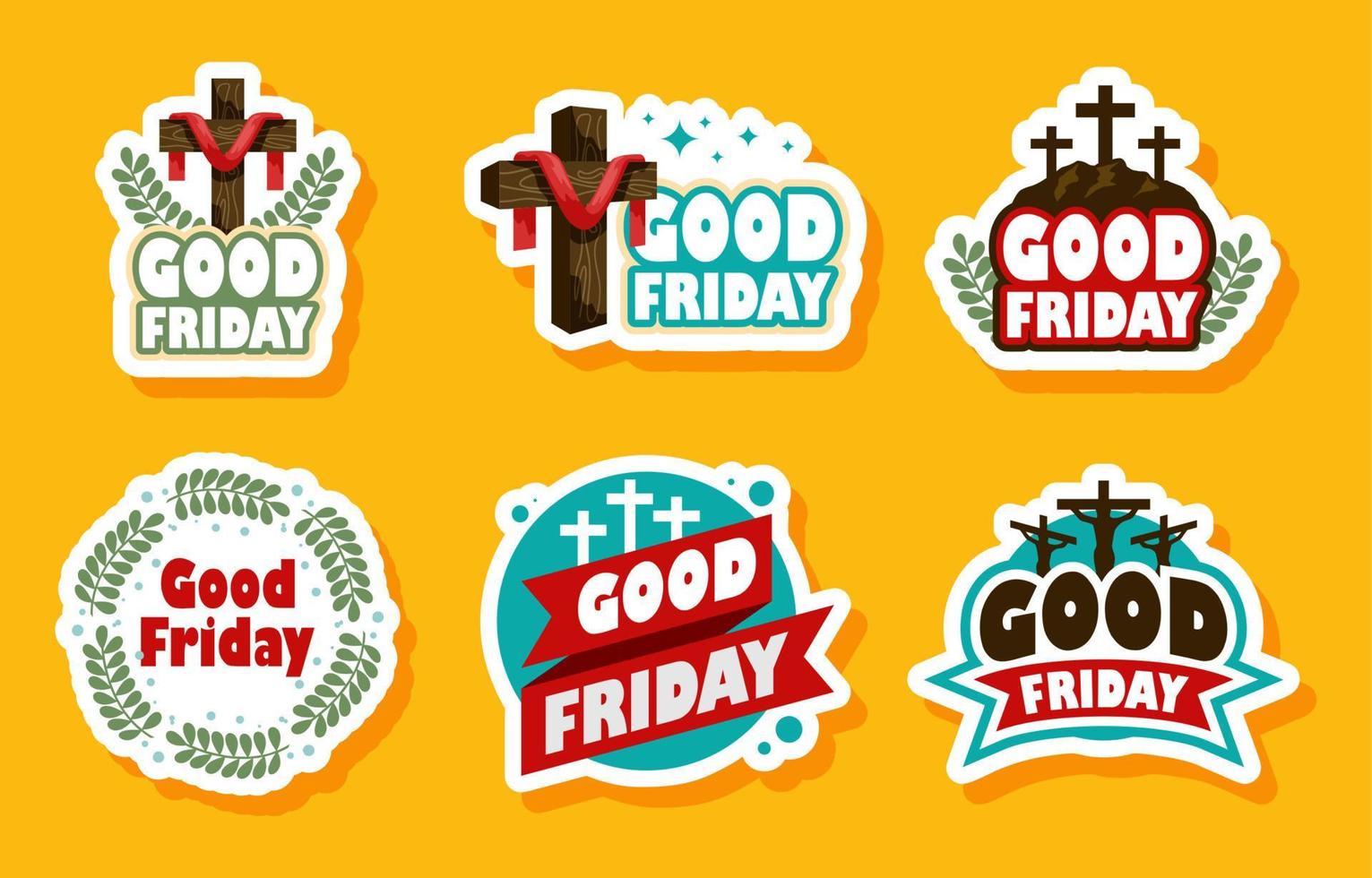 goede vrijdag stickerset vector