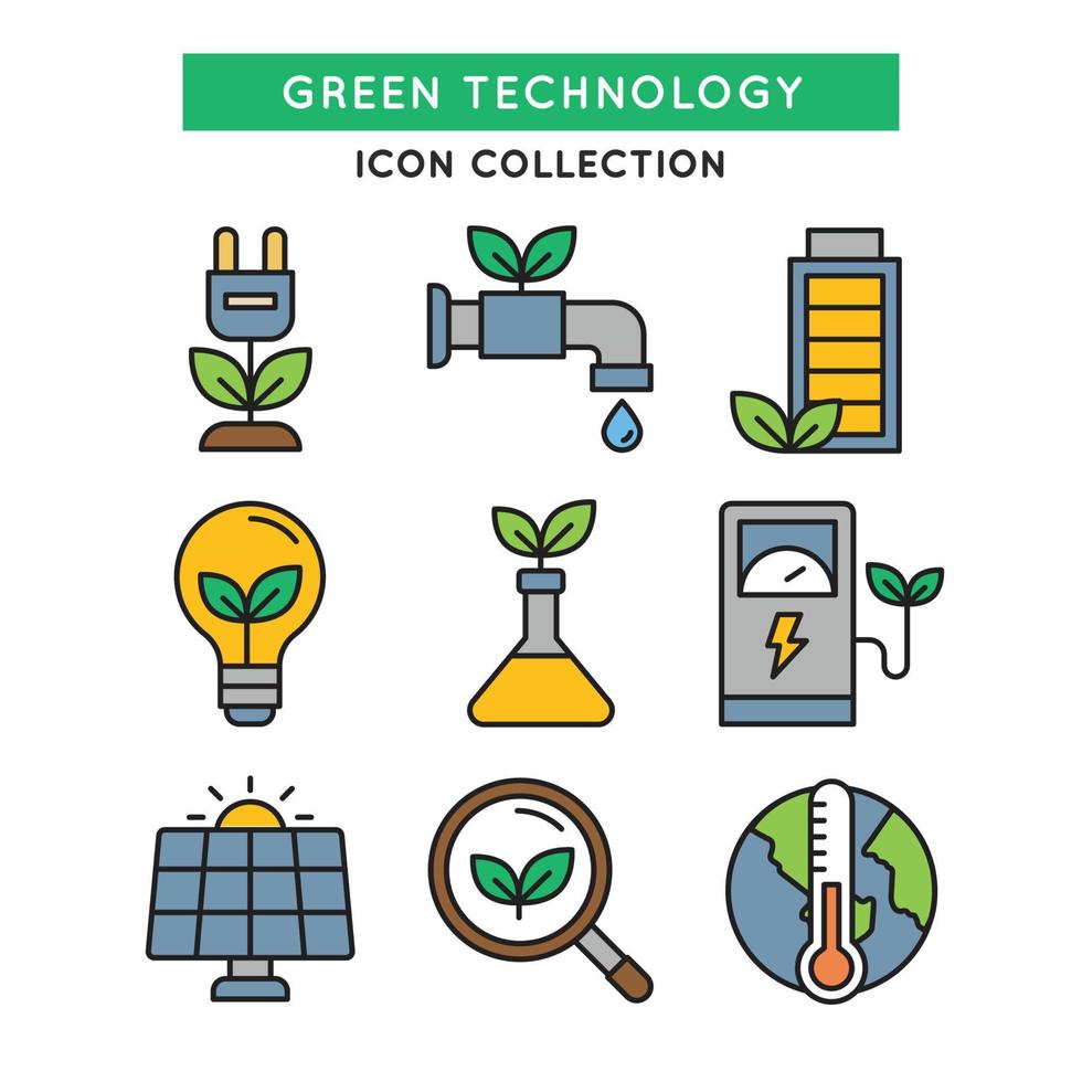 groene technologie icoon collectie vector