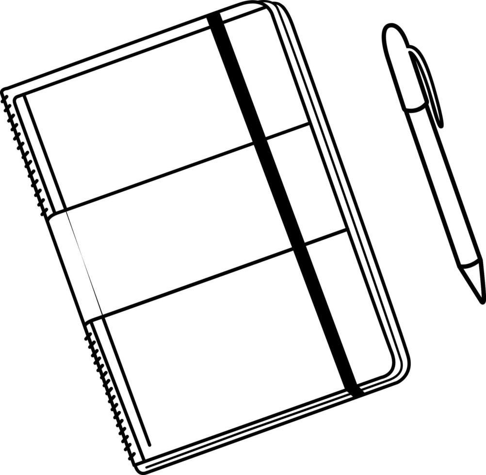 vector pen en dagboek icoon voor grafisch ontwerp, logo, website, sociale netwerken, mobiele applicatie, gebruikersinterface illustratie.
