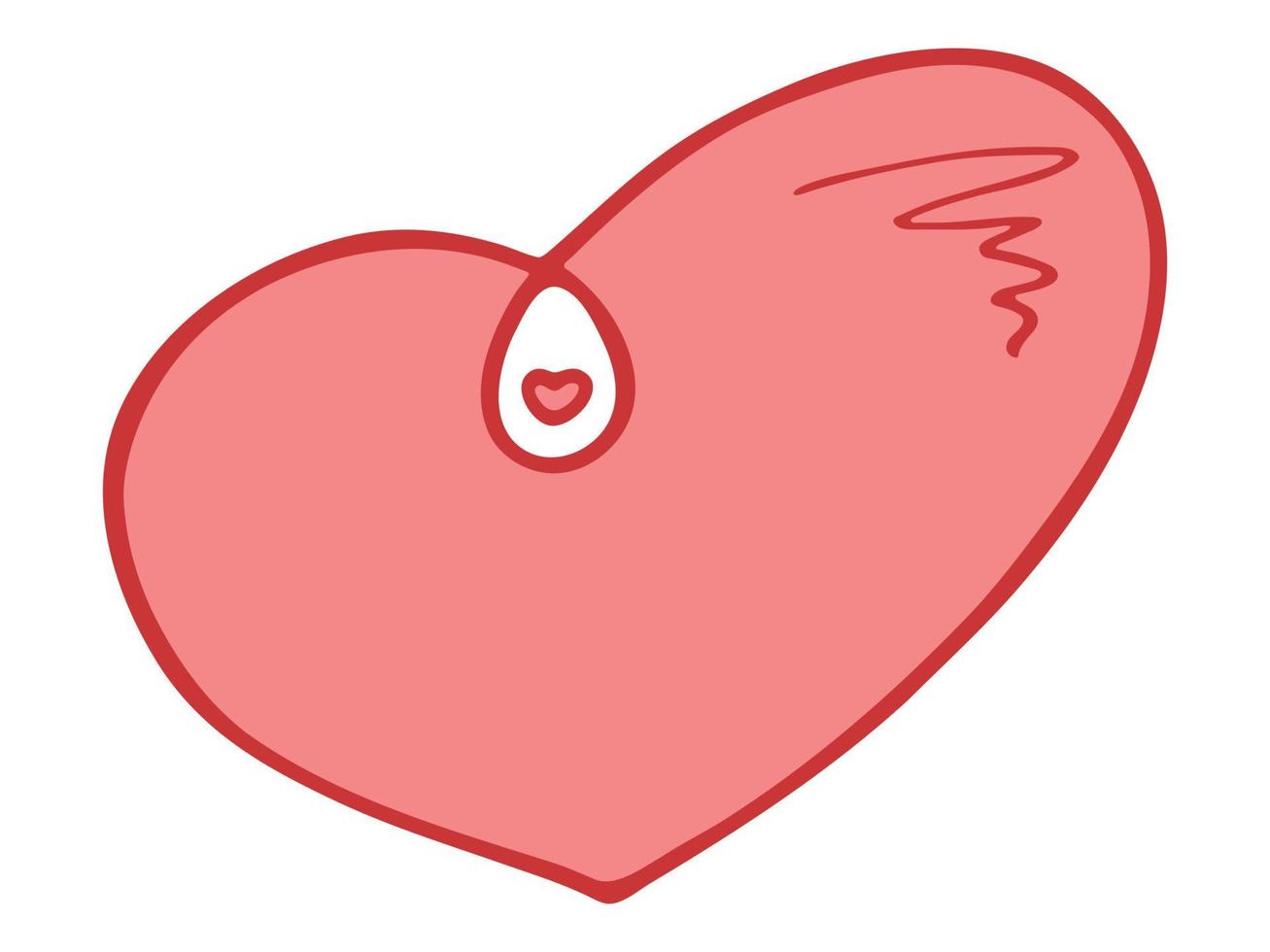 eenvoudige hand getekende hart illustratie geïsoleerd op een witte achtergrond. schattige Valentijnsdag hart doodle. vector