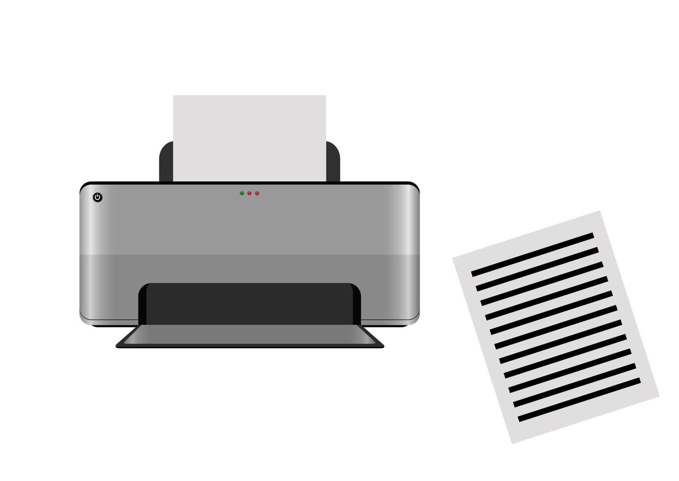 realistische inkjetprinter isoalted op witte achtergrond. vectorillustratie van inkjetprinter vector