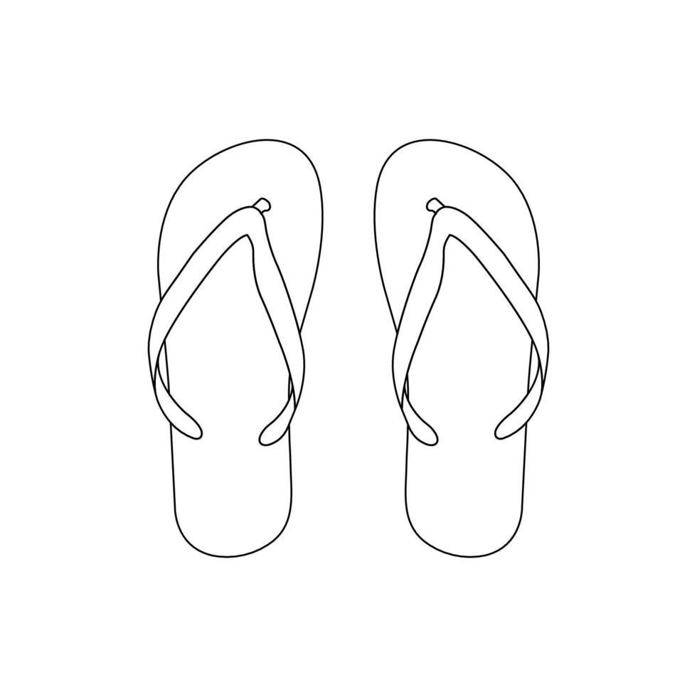 flip flops schetsen pictogram illustratie op geïsoleerde witte achtergrond geschikt voor sandalen, schoeisel, pantoffel icon vector