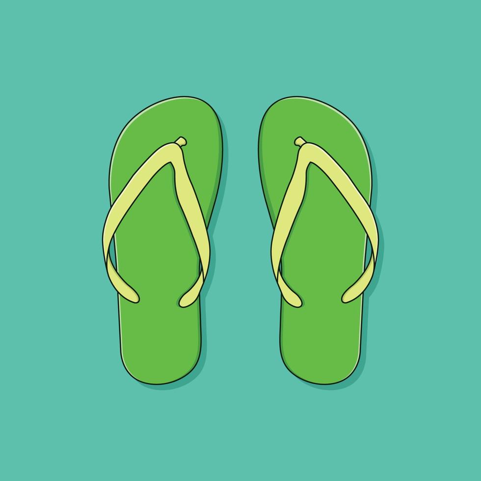 teenslippers vector pictogram illustratie. sandaal schoenen vector. platte cartoonstijl geschikt voor webbestemmingspagina, banner, flyer, sticker, behang, achtergrond