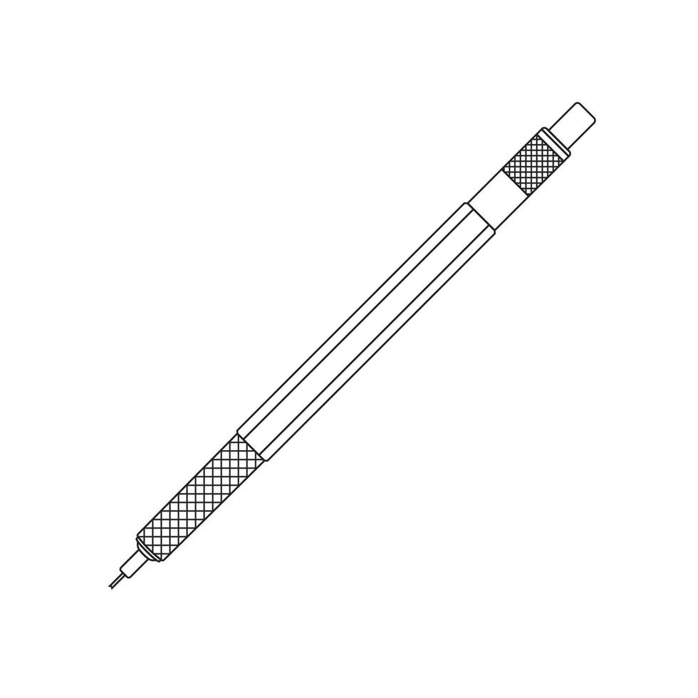 mechanische pen overzicht pictogram illustratie op geïsoleerde witte achtergrond geschikt voor terug naar school, briefpapier, schrijven icon vector