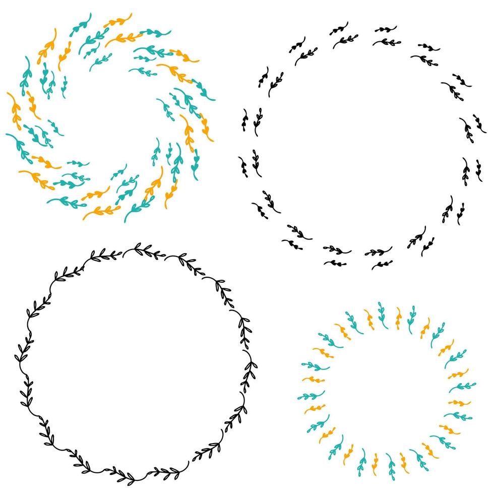 moderne kruiden handgetekende frames collectie. perfect voor uitnodigingen, kaarten en afdrukken. natuurlijke vectorillustratie voor decor en design. vector