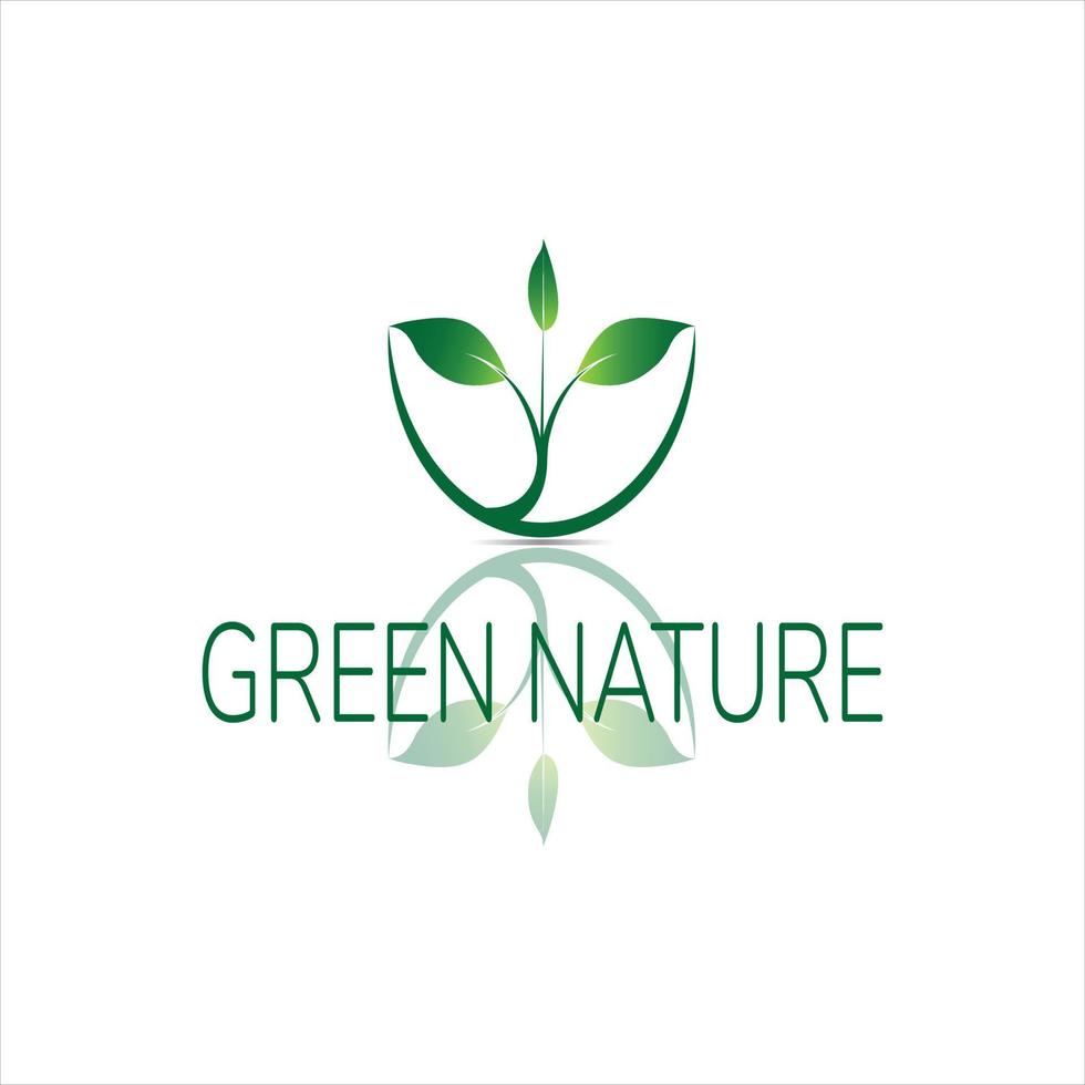 groene natuur logo ontwerp gratis vector