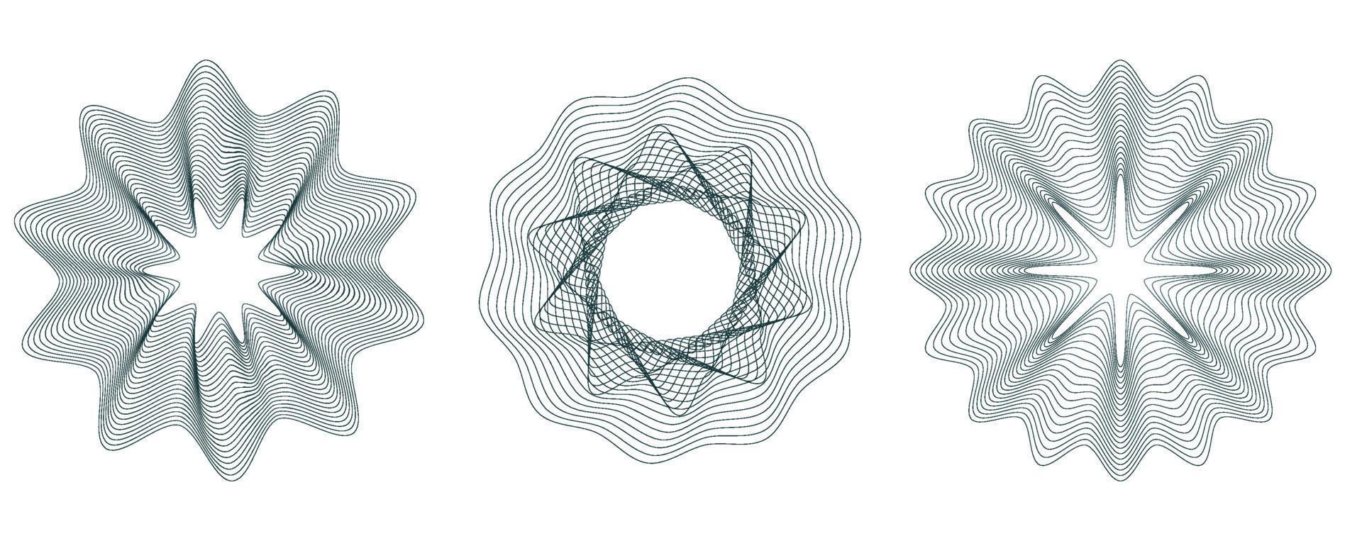 toekomstige morphing lijnen ingesteld. abstract vector achtergronden instellen met guilloche. vector illustratie