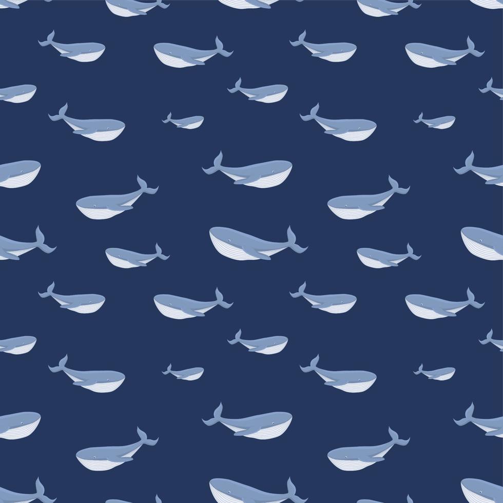 naadloos patroon met walvissen. vectorillustratie. schattige baby achtergrond. vector