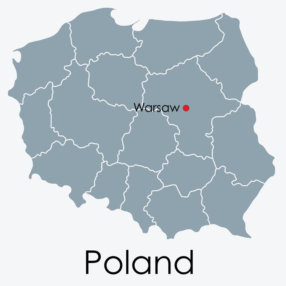 Polen kaart uit de vrije hand tekenen op witte achtergrond. vector