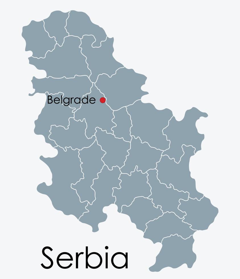 Servië kaart uit de vrije hand tekenen op een witte achtergrond. vector