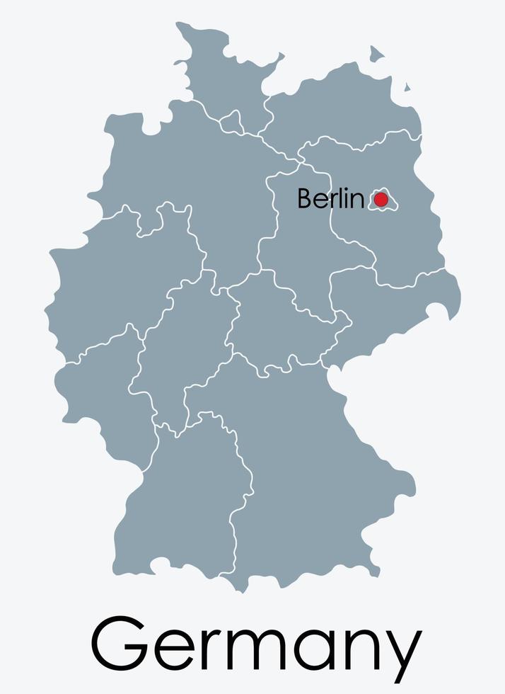Duitsland kaart uit de vrije hand tekenen op een witte achtergrond. vector