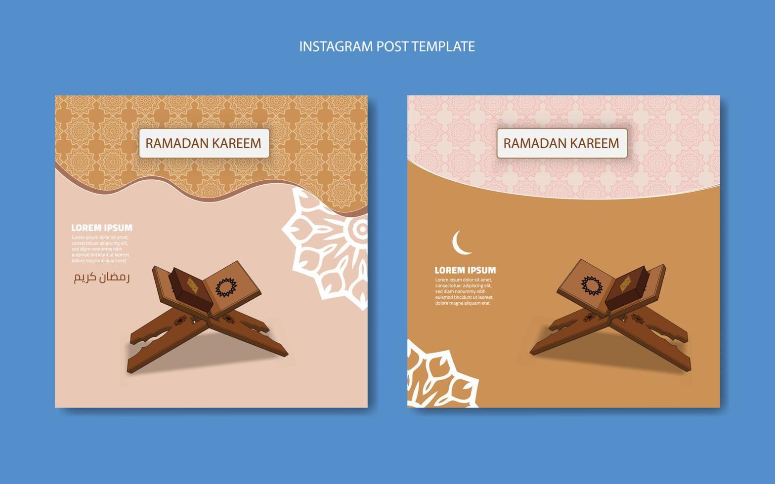 ramadan kareem social media postsjabloon. goed gebruikt voor post en banner op sociale media. promotie, verkoop, begroeting, enz vector