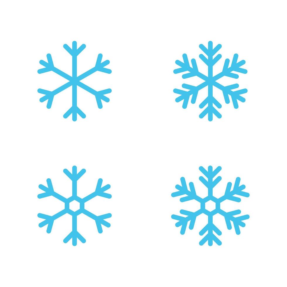 set van sneeuwvlok lijn kunst vector icon