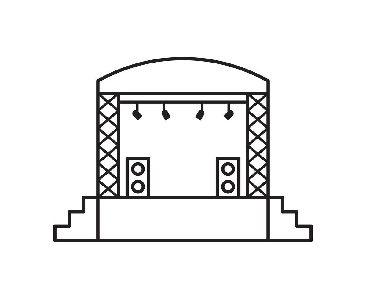 muzikaal concert podium lijntekeningen vector icon