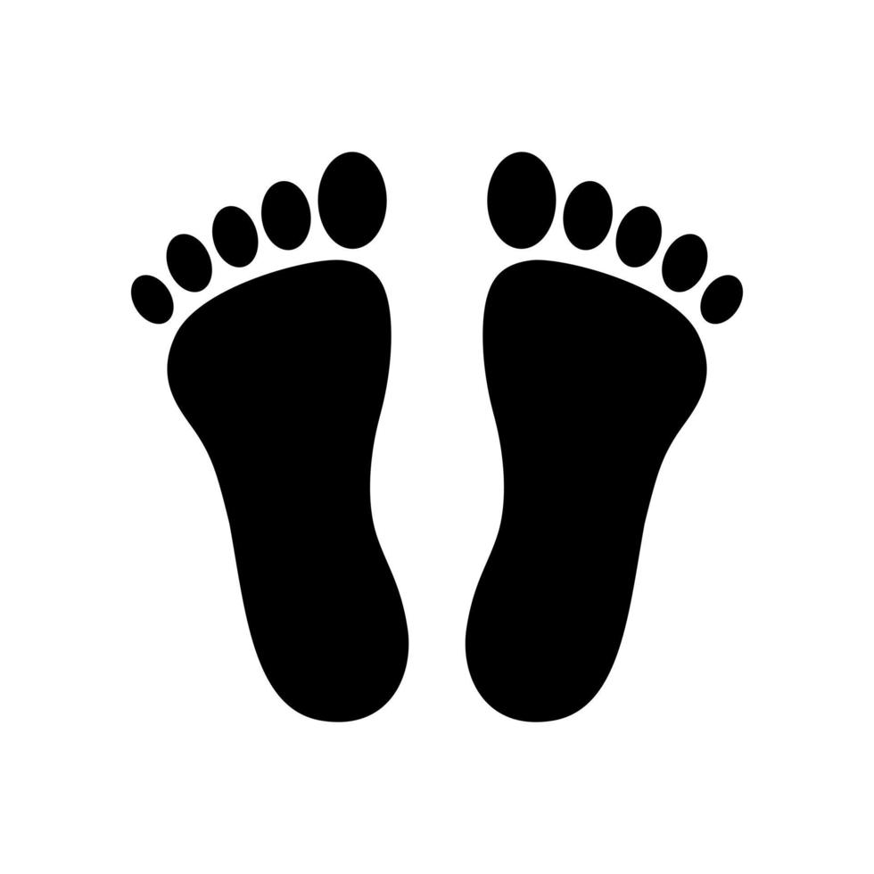 volwassen menselijke voetafdruk silhouet vector icon