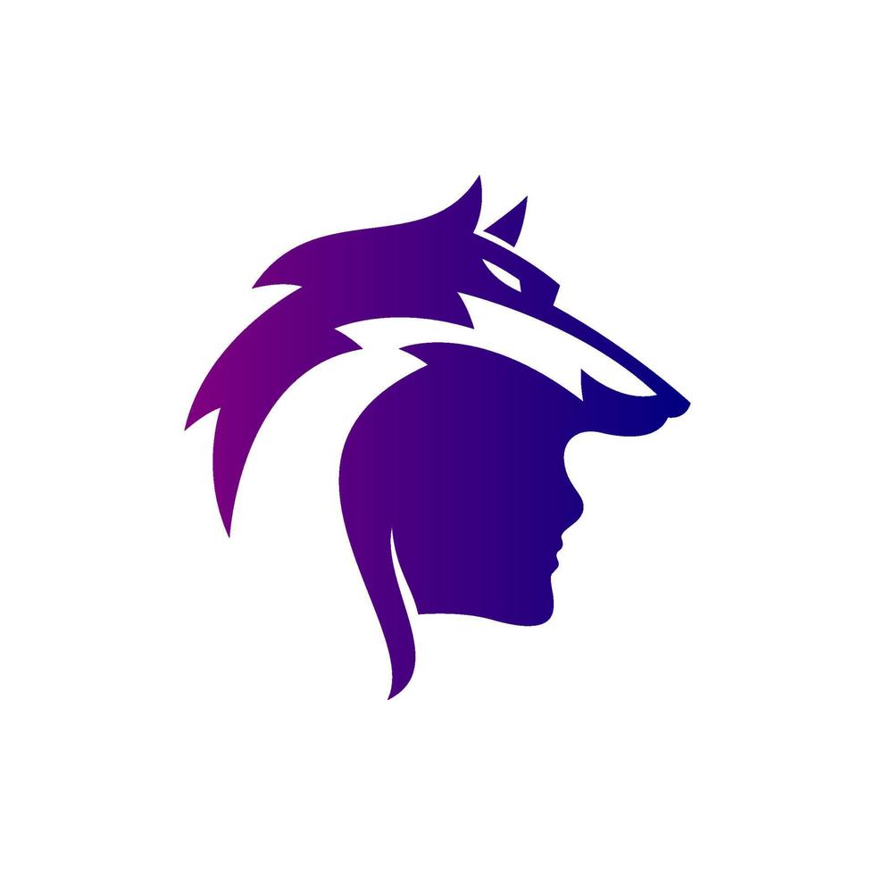 wolfman silhouet voor filmproductie logo ontwerp vector