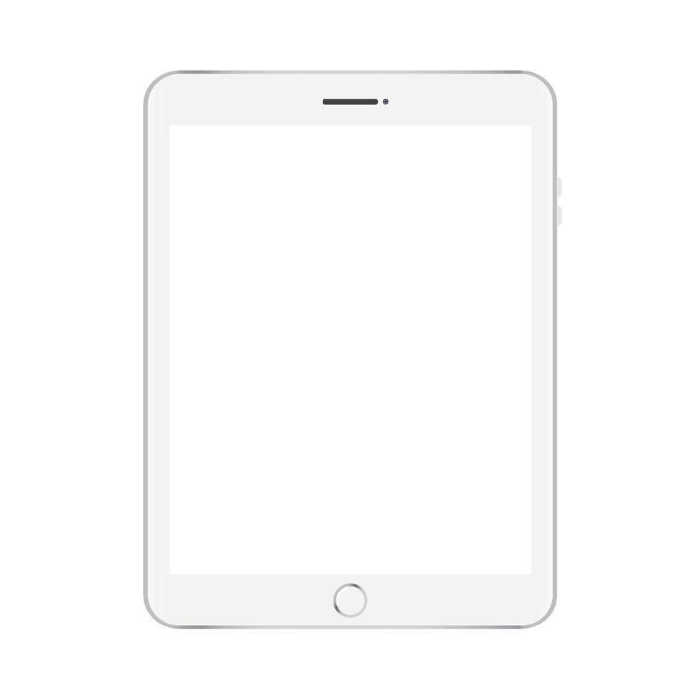 mock-up witte tablet geïsoleerd op wit vector design