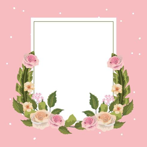 Vintage bloemen vierkant frame vector