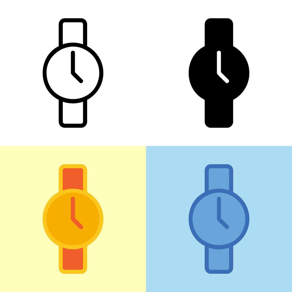 illustratie vectorafbeelding van horloge icoon. perfect voor gebruikersinterface, nieuwe applicatie, enz. vector