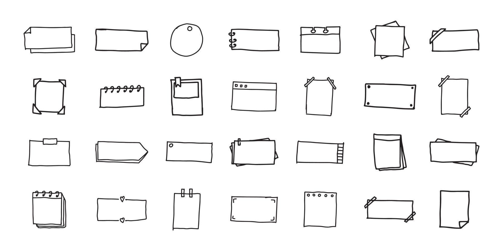 bedrijf thema in doodle vectorillustratie. leuke en eenvoudige memo en notitieboekje in cartoon handgetekend ontwerpelement vector