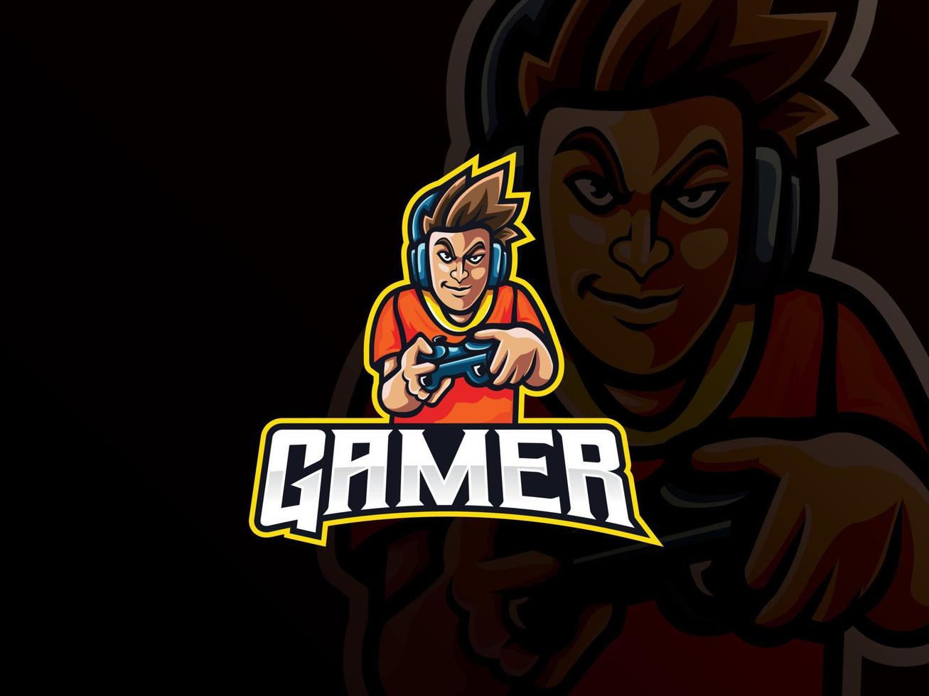 gamer mascotte sport logo ontwerp vector