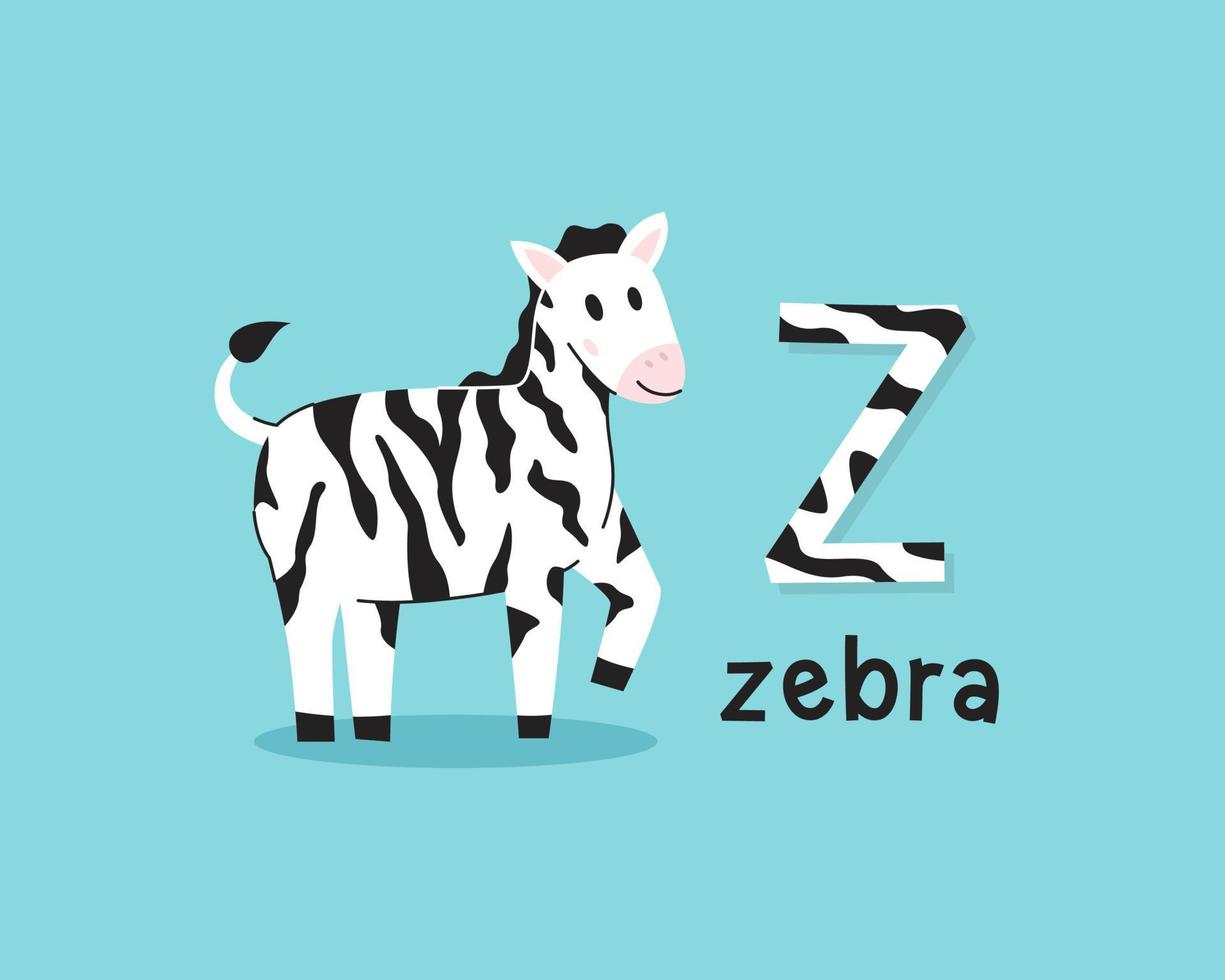 vectorillustratie van alfabet letter z en zebra vector