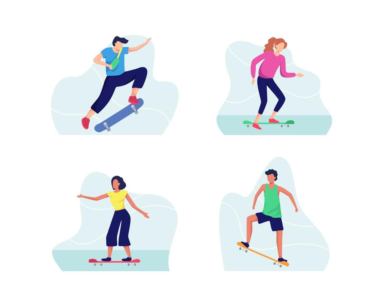 skateboarden illustratie concept vector