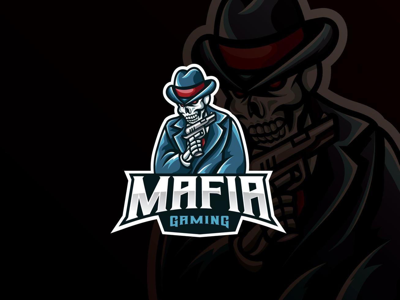 maffia schedel mascotte sport logo ontwerp vector