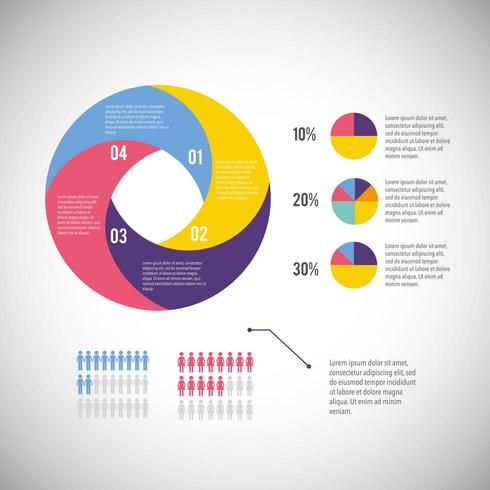 infographic bedrijfsdiagram met informatiestrategie vector