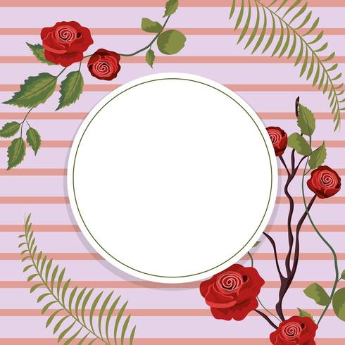 Vintage bloemen rond frame vector