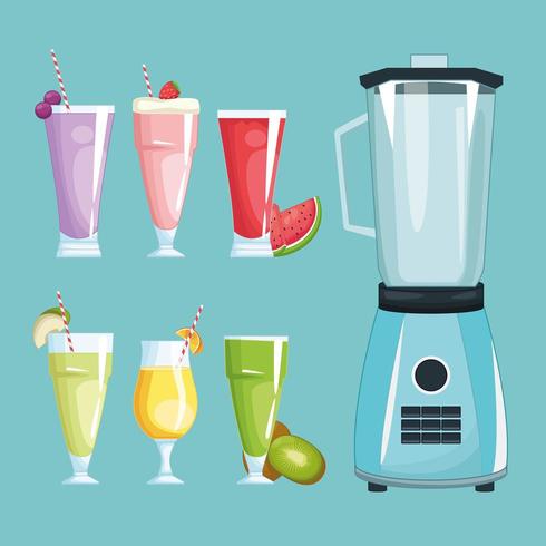 smoothies en mixer vector